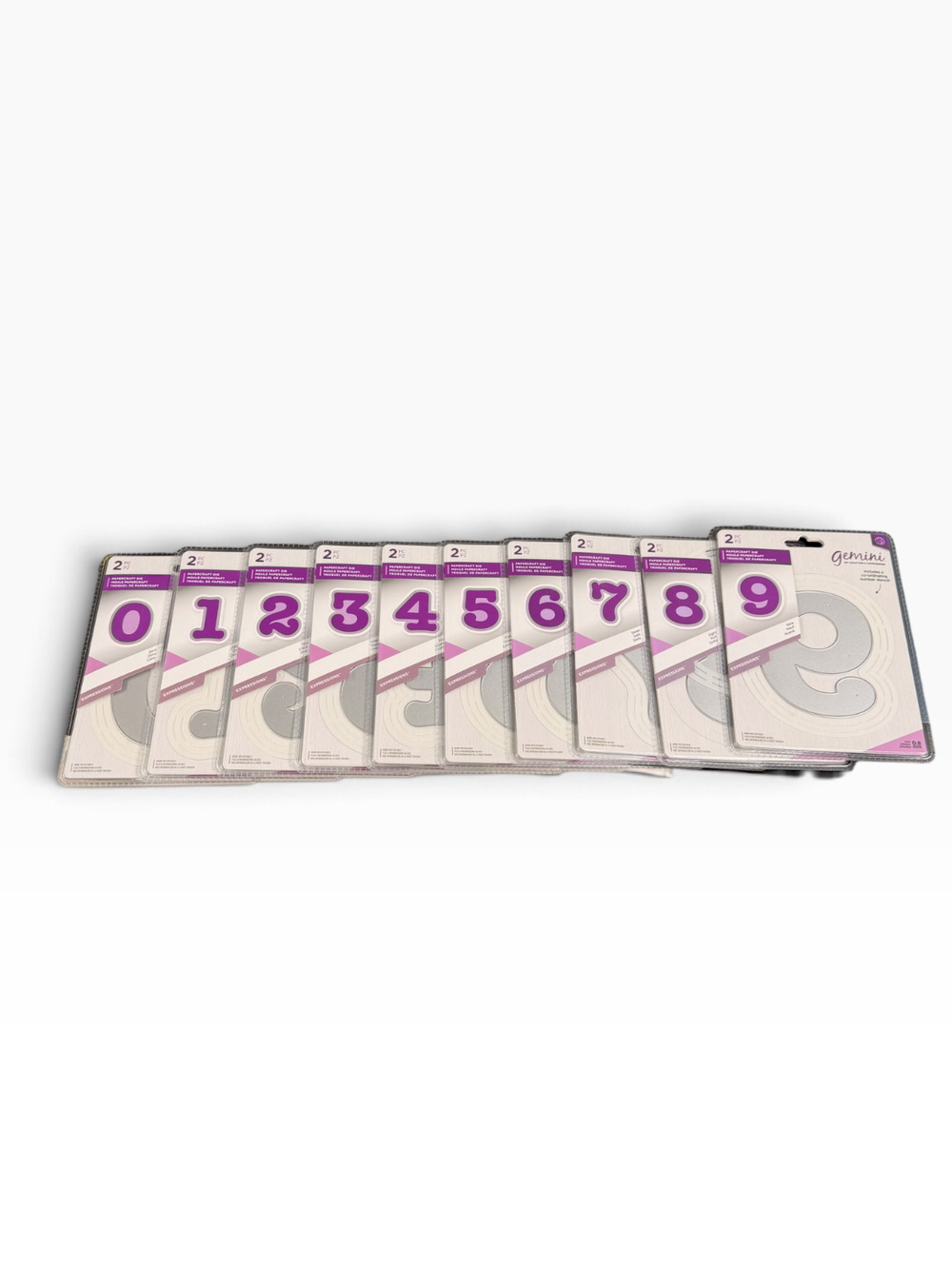 Lot Of 10 Crafters Companion Gemini Papercraft Die and Coordinating Stencil 0-9